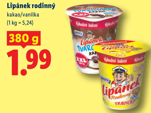 Lipánek rodinný kakaový/vanilkový tvarohový dezert