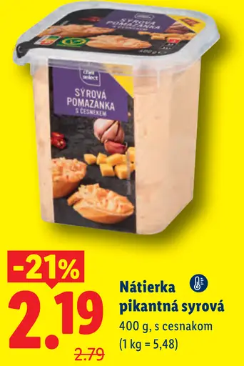 Chef Select pikantná syrová pomazánka s cesnakom