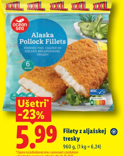 Filety z aljašskej tresky