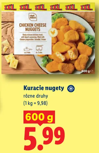 Kuracie nugety, rôzne druhy