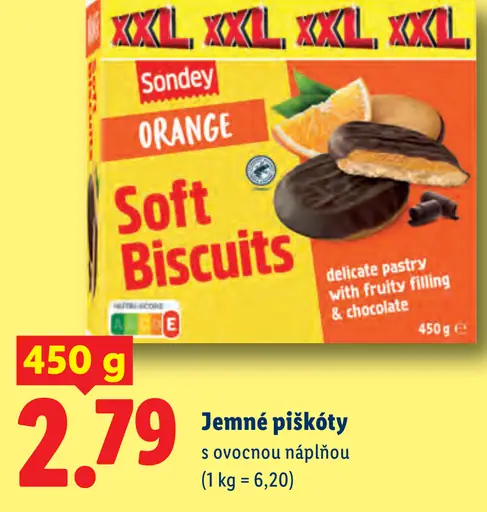 Sondey Jemné piškóty s ovocnou náplňou