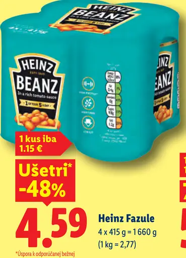 Heinz fazule v paradajkovej omáčke