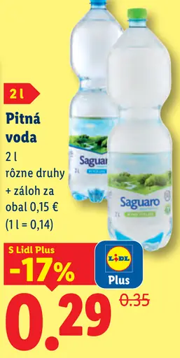 Pitná voda perlivá Saguaro