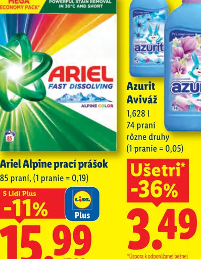 Ariel Alpine prací prášok