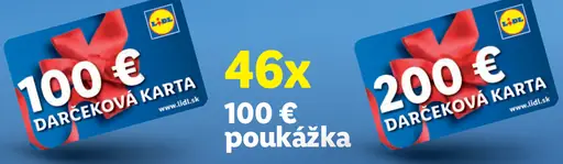 Lidl darčeková karta v hodnote 100 €
