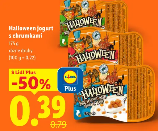 Halloween jogurt s chrumkami
