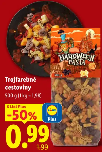 Halloween trojfarebné cestoviny