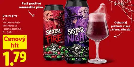 Sister of Fire višňové ovocné pivo plechovka
