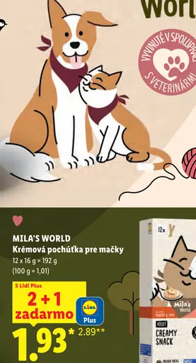 Mila's World krémová pochúťka pre mačky