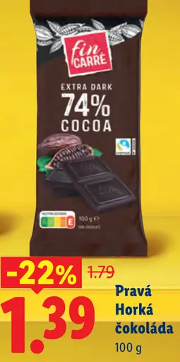 Fin Carré extra dark 74 % kakaa pravá horká čokoláda