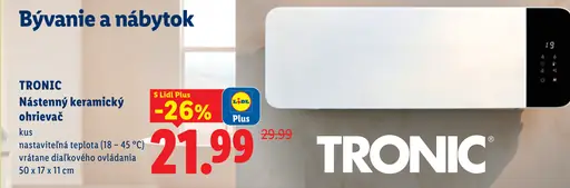 Tronic Nástenný keramický ohrievač