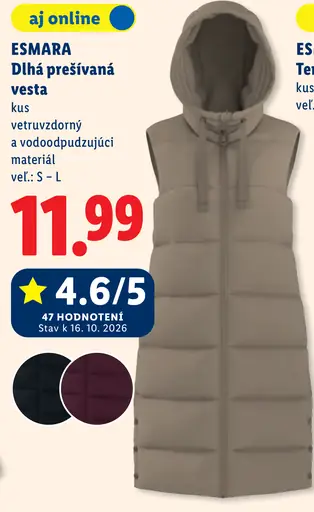 Esmara Prešívaná vesta