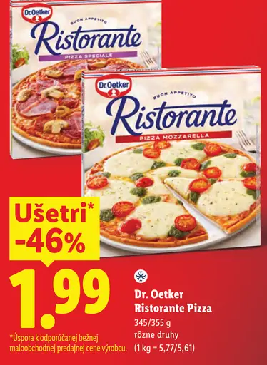 Dr. Oetker Ristorante Pizza – Pizza Speciale, Pizza Mozzarella