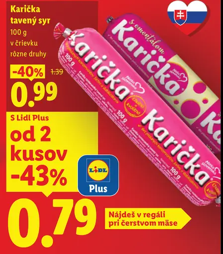 Karicka tavený syr v črievku
