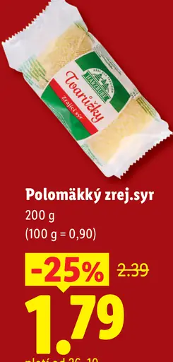 Poloľahký zrejúci syr