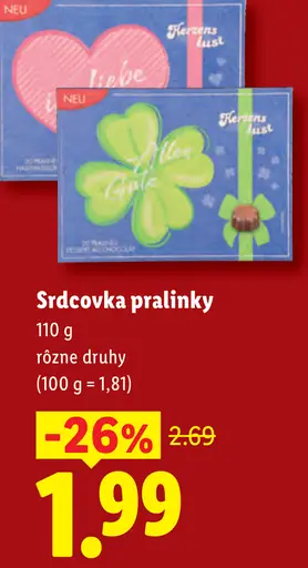 Florens lust Srdcovka pralinky