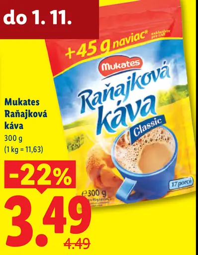 Mukates Classic raňajková káva