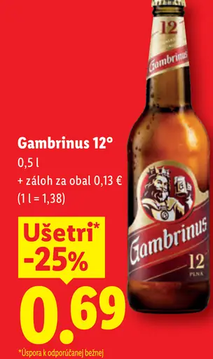 Gambrinus 12° plechovka