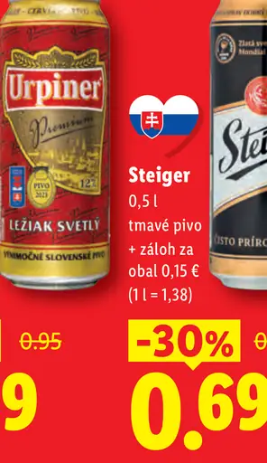 Steiger tmavé pivo plechovka