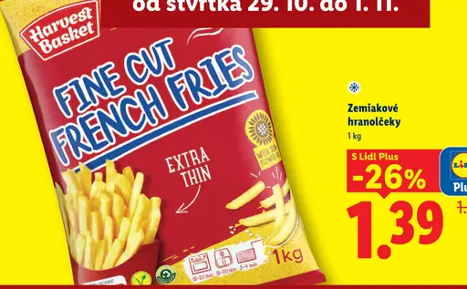 Harvest Basket zemiakové hranolčeky Fine Cut French Fries Extra Thin