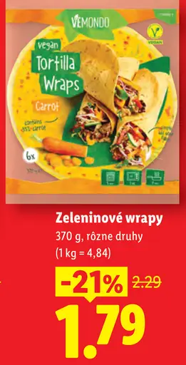 Vemondo zeleninové wrapy – mrkvové