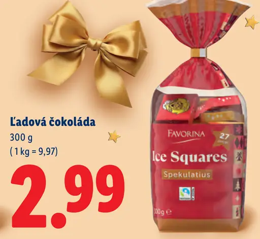 Favorina ľadová čokoláda Ice Squares Spekulatius