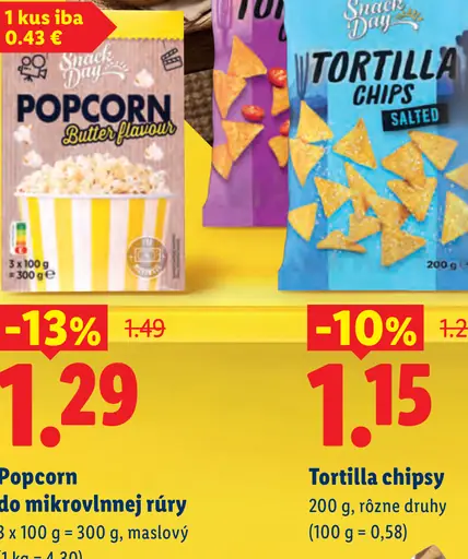 Snack Day Popcorn do mikrovlnnej rúry