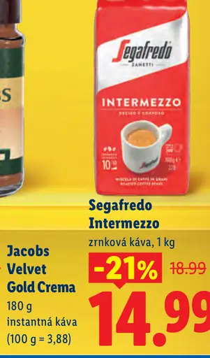 Segafredo Intermezzo zrnková káva