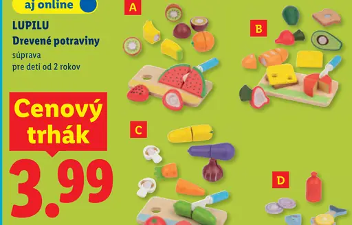 Lupilu Drevené potraviny – súprava A, piknikový košík