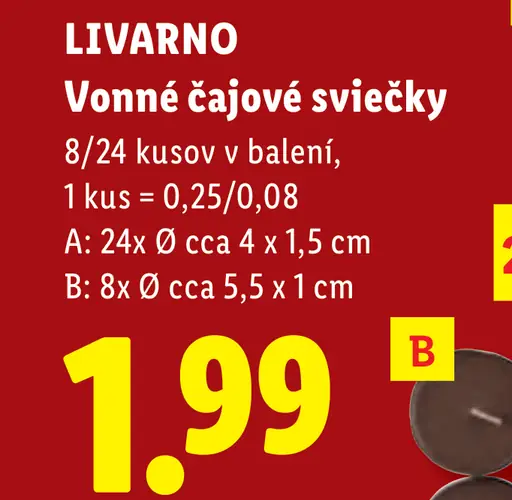 LIVARNO voňavé čajové sviečky, variant B