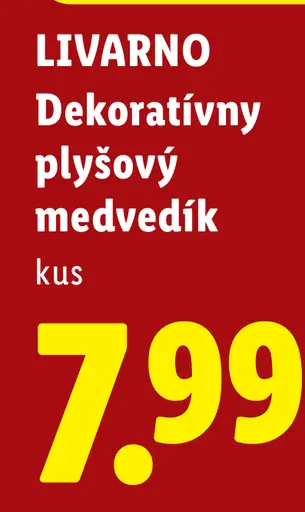 Livarno Dekoratívny plyšový medvedík