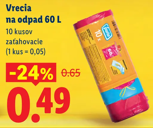 Vrecia na odpad 60 l, zaťahovacie