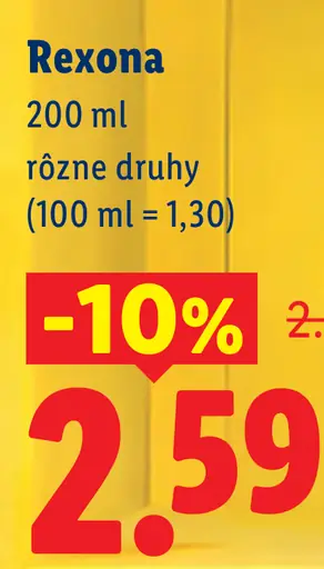 Rexona deodorant, rôzne druhy