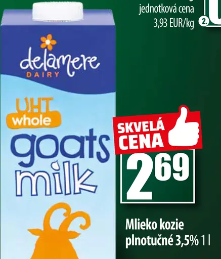 UHT whole goats milk