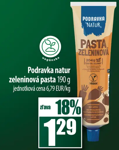 Podravka natur zeleninová pasta