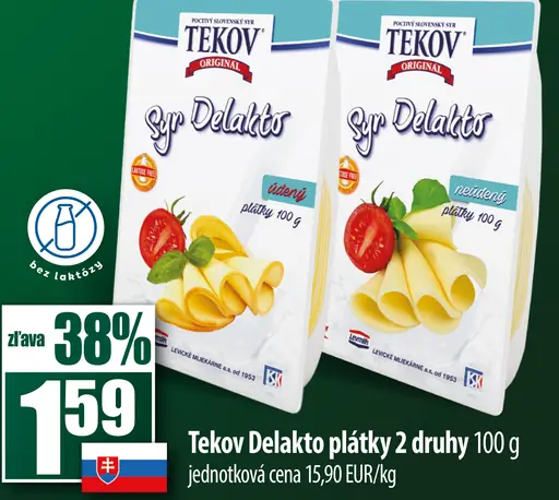 Tekov Delakto plátky 2 druhy