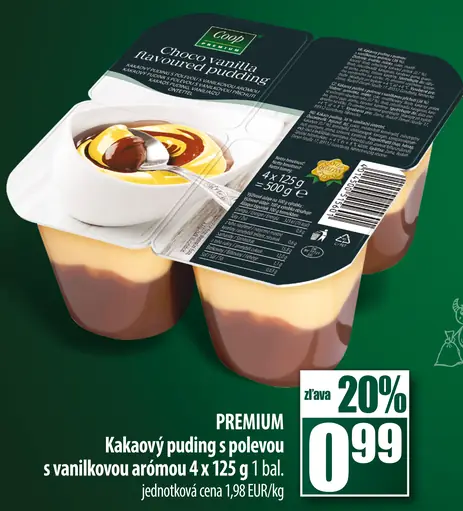 Kakaový puding s polevou