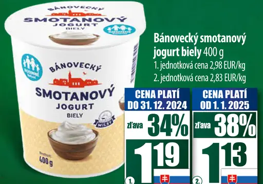 Bánovecký smotanový jogurt biely