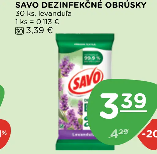 SAVO Dezinfekčné obrúsky