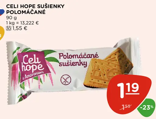 Celi Hope sušienky Polomáčané