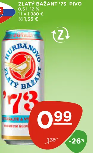 ZLATÝ BAŽANT ’73 PIVO