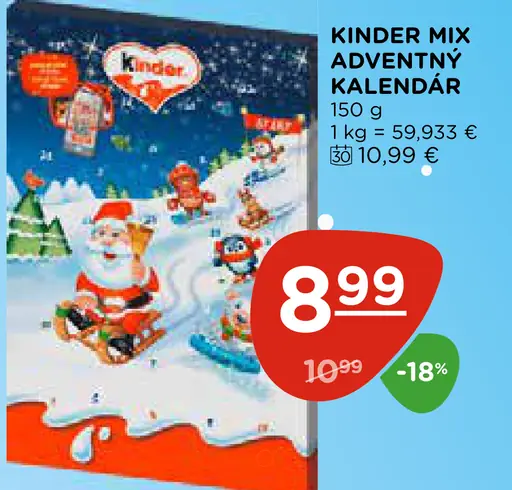 KINDER MIX ADVENTNÝ KALENDÁR