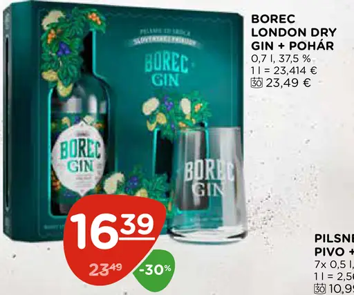 Borec London Dry Gin + Pohár