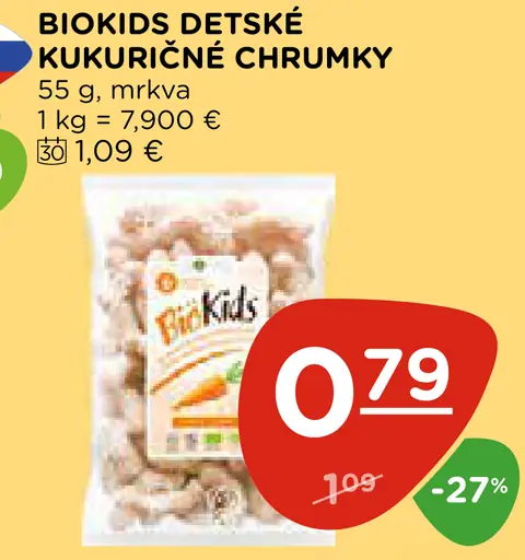 BIOKIDS Detské kukuričné chrumky