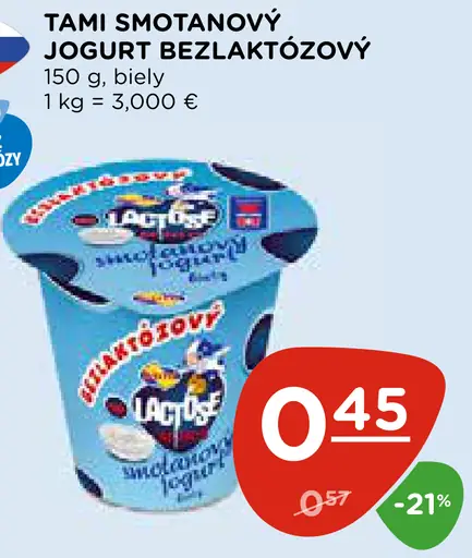 TAMI Smotanový jogurt bezlaktózový