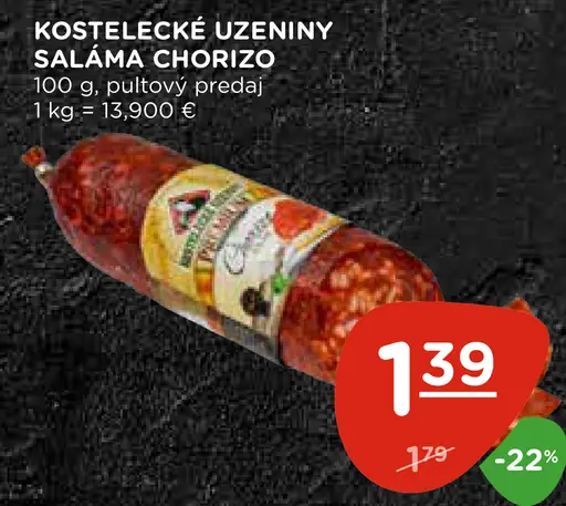 KOSTELECKÉ UZENINY SALÁMA CHORIZO