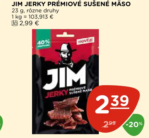 Jim Jerky Prémiové Sušené Mäso