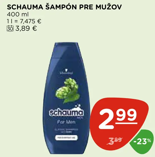 SCHAUMA ŠAMPÓN PRE MUŽOV