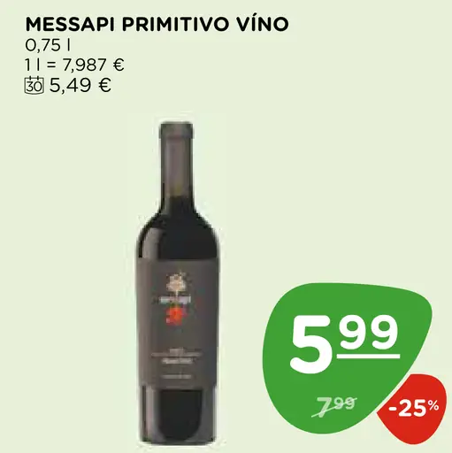 MESSAPI PRIMITIVO VÍNO