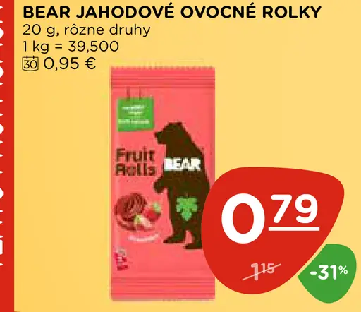 Jahodové ovocné rolky